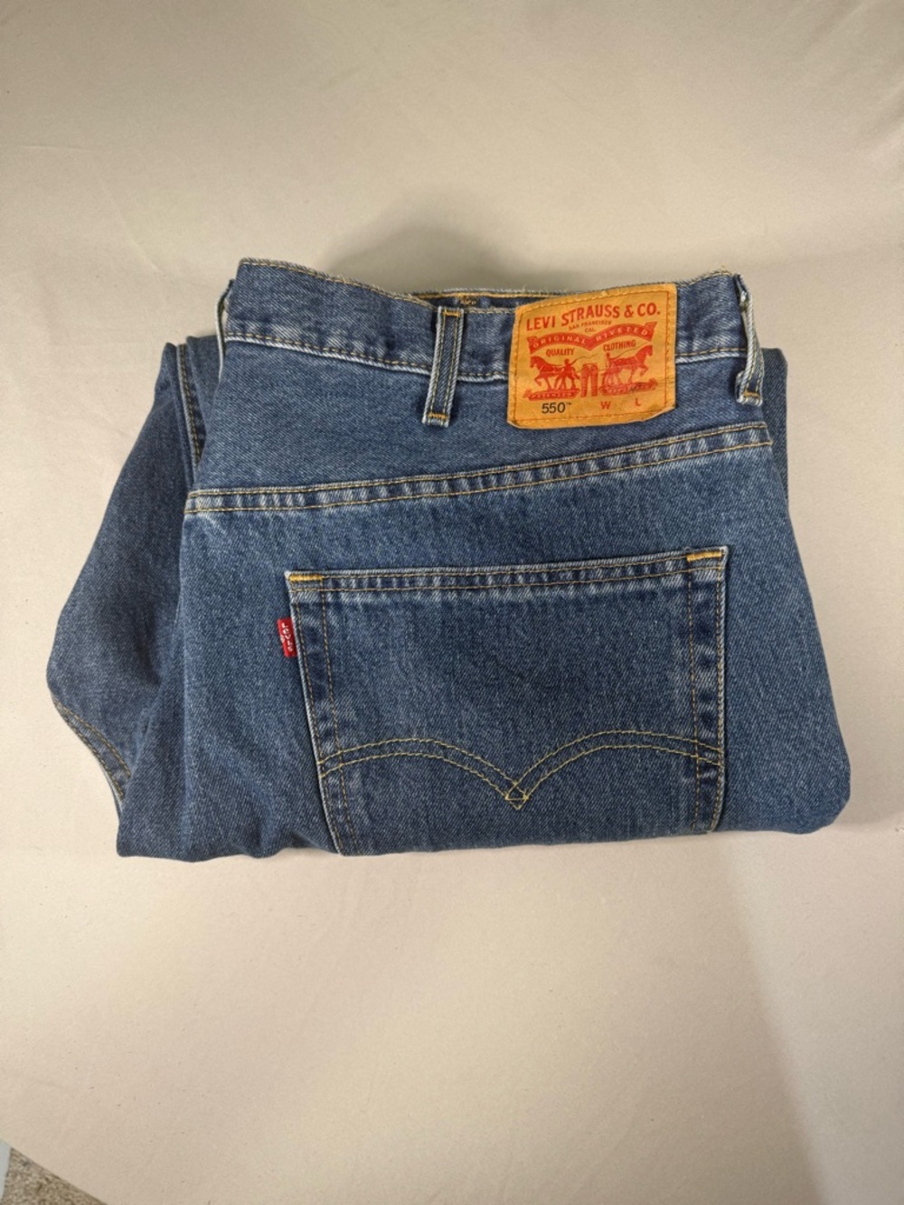 Levi’s 550‎ Relaxed Fit Jeans 44x30 Blue 100% Cotton Dad Fit Wide Leg